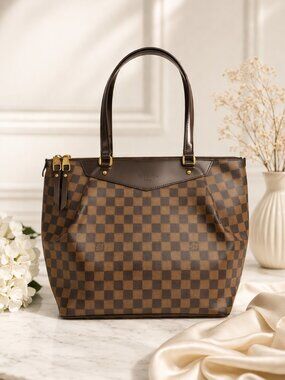 Authentic Louis Vuitton Westminster GM Damier Ebene Tote Shoulder Bag Large